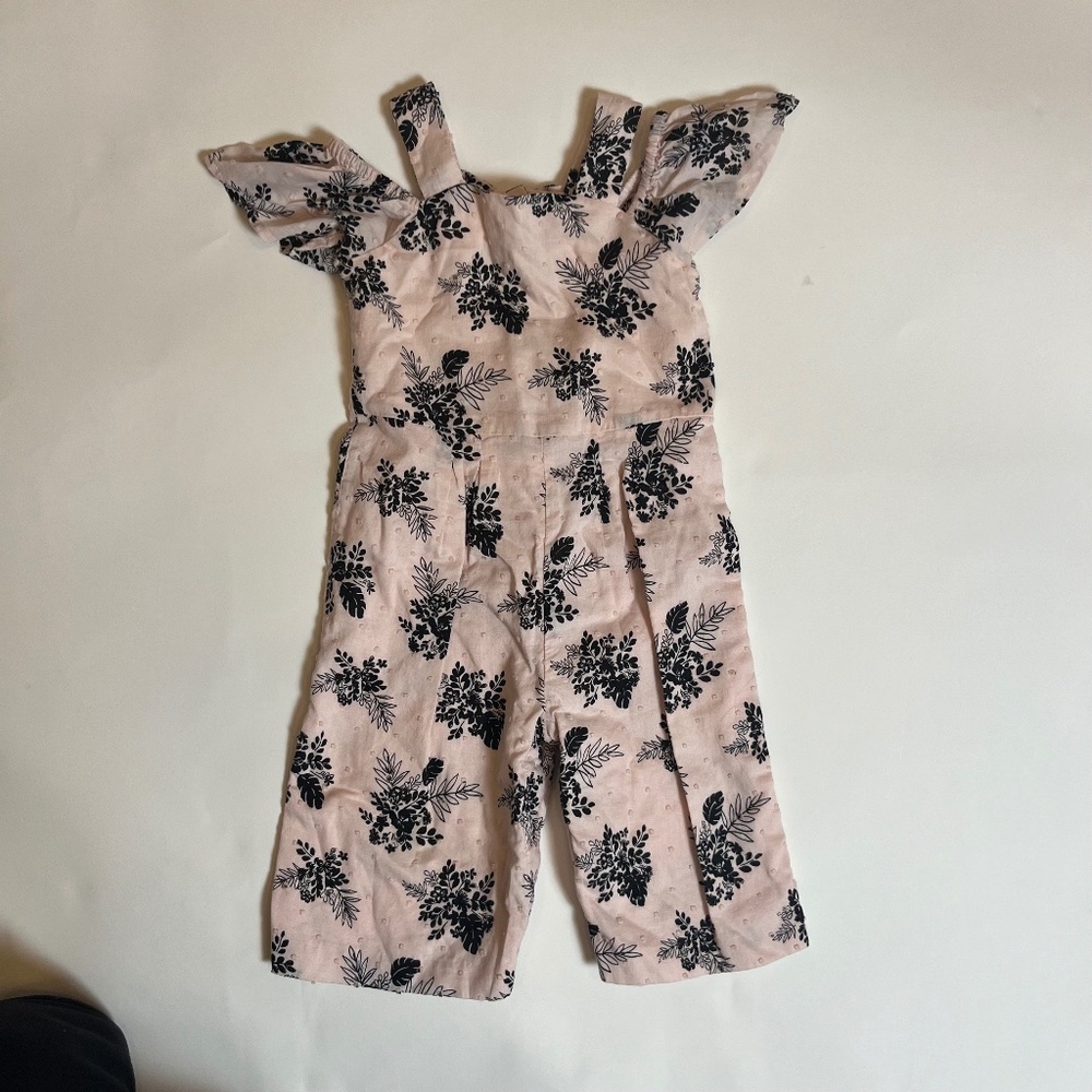 Janie and Jack Pink and Black Jumper Romper 24m
